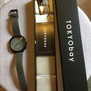 Tokyo bay stainless steel leather watch